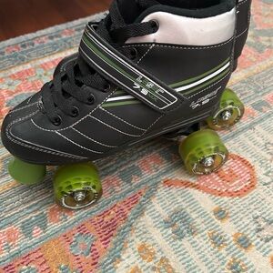 Kids Black and Green Roller Skates